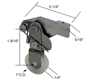 C.R. Laurence CRL Sliding Screen Door Bottom Roller 1&quot; Nylon Wheel - Bulk | B641B