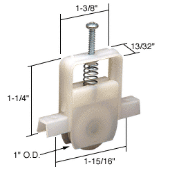 C.R. Laurence CRL Sliding Screen Door Bottom Roller 1&quot; Nylon Wheel - Package | B646