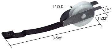 C.R. Laurence Sliding Screen Door Spring Tension Roller 1&quot; Nylon Wheel for Columbia Uni-Fit Doors - Bulk | B649B