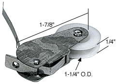 C.R. Laurence CRL Sliding Screen Door Spring Tension Roller 1-1/4&quot; Nylon Wheel - Package | B654