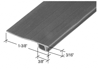 C.R. Laurence 84&quot; Black Vinyl Adjustable Width Bug Strip, 1-3/8&quot; Max Width | B660