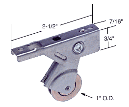 C.R. Laurence CRL Sliding Screen Door Bottom Roller 1&quot; Steel Wheel for Metal Industries - Package | B665