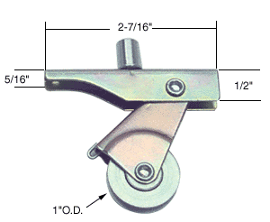C.R. Laurence 1&quot; Stainless Steel Center Groove Sliding Screen Door Bottom Roller with Top Adjustment Screw for Bay-Mill Doors - Package | B702