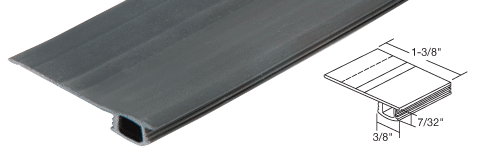 C.R. Laurence 84&quot; Black Vinyl Adjustable Width Bug Strip, 1-3/8&quot; Max Width | B705