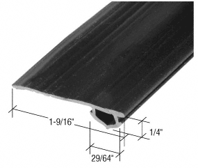C.R. Laurence 84&quot; Black Vinyl Adjustable Width Bug Strip, 1-9/16&quot; Max Width | B708