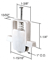 C.R. Laurence CRL Sliding Screen Door Roller 1&quot; Steel B.B. Wheel - Package | B737