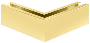 C.R. Laurence CRL Satin Brass 12&quot; 90 Degree Mitered Corner Cladding for B7S Series Heavy-Duty Square Base Shoe | B7S90SB
