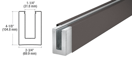 C.R. Laurence CRL Duranodic Bronze Custom Square Heavy-Duty Base Shoe for 3/4&quot; Glass | B7SDUC