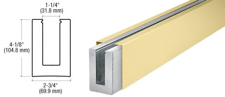 C.R. Laurence CRL Satin Brass Custom Square Heavy-Duty Base Shoe for 3/4&quot; Glass | B7SSBC