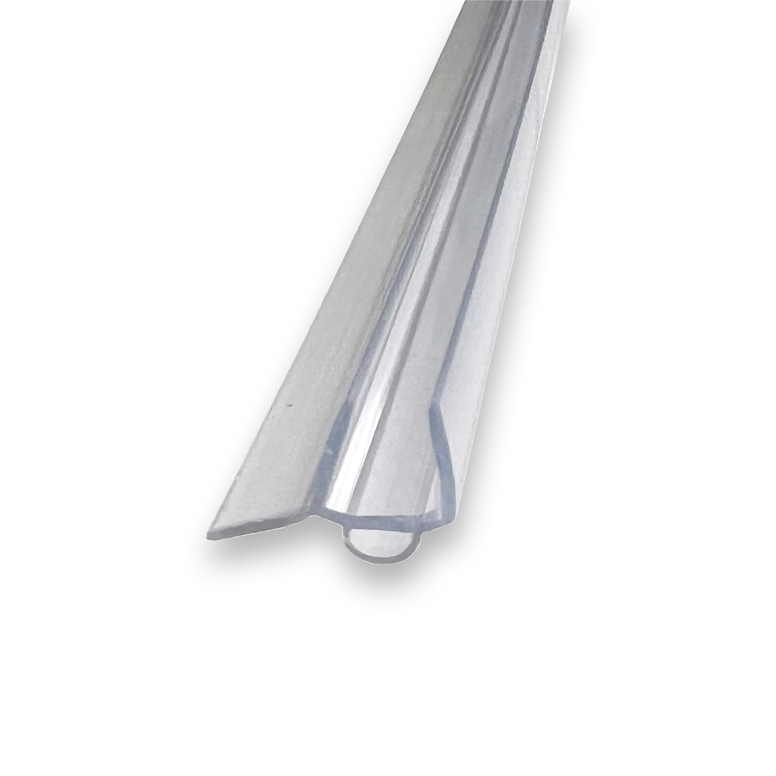Universal Clear Polycarbonate U-Channel with Soft Vinyl Bulb Seal for 3/16&quot;, 1/4&quot;&quot; and 5/16&quot; Glass - 73&quot; Long | BASV31