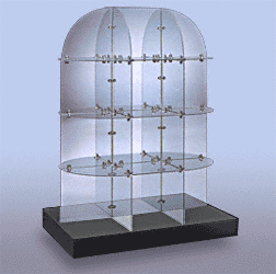 C.R. Laurence CRL Tempered Glass Double Sided Display with Black Base | BB1104BL