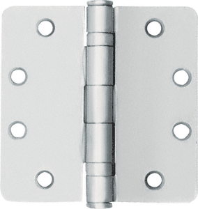 C.R. Laurence CRL Satin Chrome Non-Removable Pin Standard Weight 1/4&quot; Radius Ball Bearing Template Butt Hinge | BB35NRPA