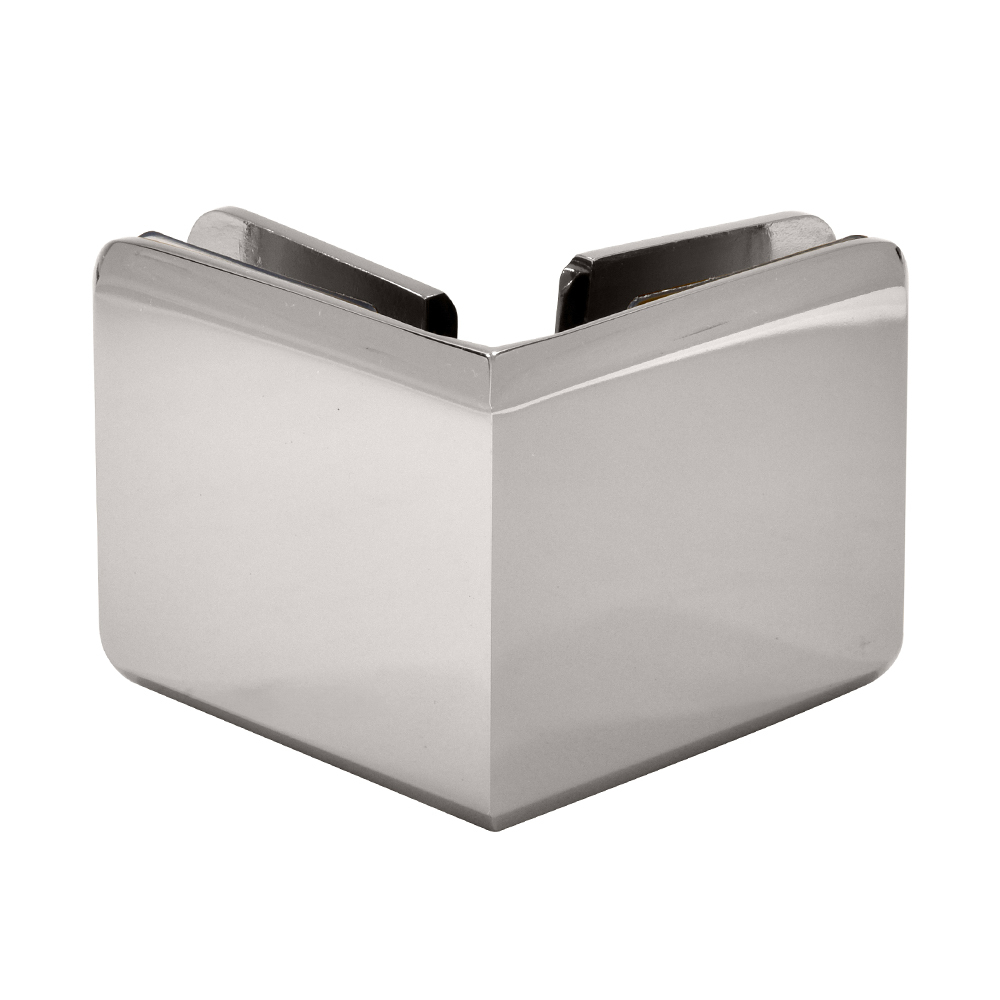 CRL Polished Nickel Beveled Style 90 Degree Glass-to-Glass Clamp | BGC90PN