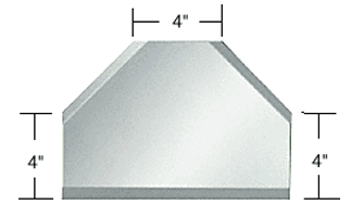 C.R. Laurence CRL 4&quot; Mirror T-Connector Beveled on 3 Sides | BM2T4