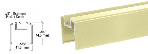 C.R. Laurence CRL Chromate (Unfinished ) 200, 300, 350, and 400 Series Bottom Rail for Glass- 20&#39;-1&quot; Long | BRGLSCRM