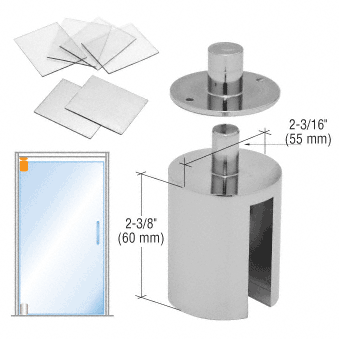 CRL Brushed Nickel Beretta Top Door Patch With Pivot | BS30BN