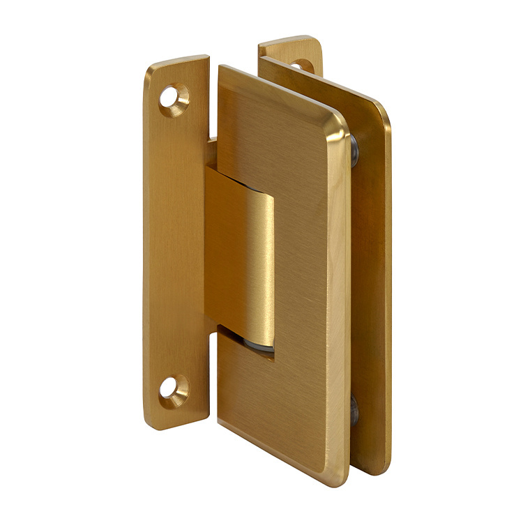 CRL Satin Brass Cologne 337 Series Adjustable Wall Mount Full Back Plate Hinge | C0L337SB