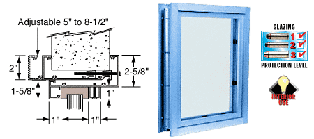 C.R. Laurence CRL Painted (Specify) Aluminum Clamp-On Frame Interior Glazed Vision Window | C0V1P