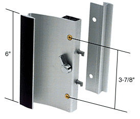 C.R. Laurence HookStyle Surface Mount Sliding Glass Patio Door Handle for Ador/HiLite Doors , 3-7/8&quot; Screw Holes, Aluminum | C1014