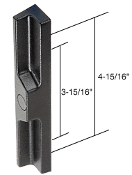 C.R. Laurence Sliding Glass Patio Door Outside Pull, 3-15/16&quot; and 4-15/16&quot; Screw Holes, Black Plastic  | C1097