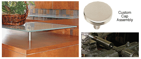 C.R. Laurence CRL Custom Cap Assembly for 2-1/4&quot; Custom Brushed Stainless Standoff Base | CAP214CBS