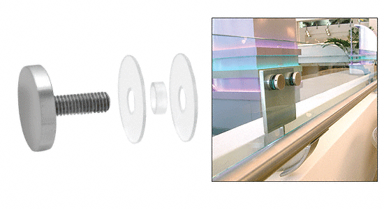 C.R. Laurence CRL 2-1/2&quot; Diameter Custom Made Brushed Stainless Steel  Standoff Cap Assembly | CAP212BS