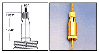 C.R. Laurence CRL Gold Plated Long, Round Floor Base Fitting for the Cable Display System | CB90