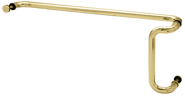 C.R. Laurence CRL Polished Brass 10&quot; x 28&quot; Back-to-Back Offset Combination Push and Pull Handle Set | CD10X28BR
