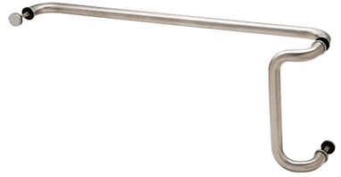 C.R. Laurence CRL Satin Anodized 12&quot; x 28&quot; Back-to-Back Offset Combination Push and Pull Handle Set | CD12X28SA