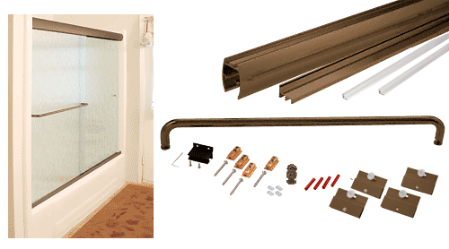 C.R. Laurence CRL Oil Rubbed Bronze Cottage CK Series Sliding Shower Door Kit  60&quot; x 72&quot; with Clear Jambs for 1/4&quot; Glass | CK1460720RB