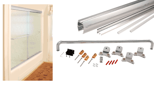 C.R. Laurence CRL Brite Anodized Cottage CK Series Sliding Shower Door Kit dized 72&quot; x 72&quot; with Clear Jambs for 3/8&quot; Glass | CK387272BA