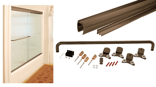 C.R. Laurence CRL Oil Rubbed Bronze Cottage CK Series Sliding Shower Door Kit 72&quot; x 80&quot; with Clear Jambs for 3/8&quot; Glass | CK3872800RB