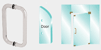 C.R. Laurence CRL Brushed Stainless 12&quot; Solid Glass Mounted Standard Pull Handle  | CS12X12BS