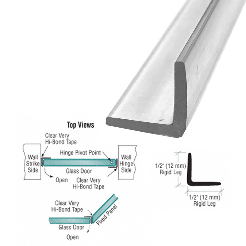 Gordon Glass&#153; Multi-Purpose Polycarbonate Clear L-shape Angle Jamb for 1/4&quot; to 1/2&quot; Glass - 73 in long | CMP12