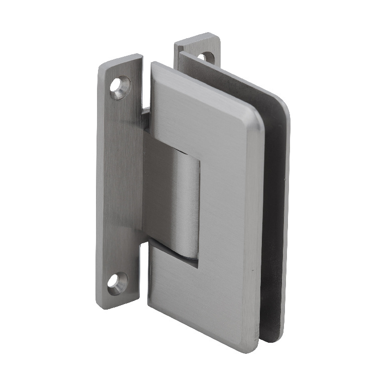 CRL Brushed Nickel Cologne 537 Series Wall Mount Full Back Plate Standard Shower Door Hinge with 5&amp;#186; Offset | C0L537BN