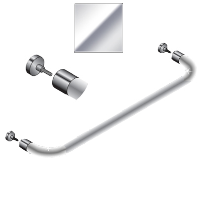 Mirart Mirart Acrylic Smooth 18&quot; Single-Sided Towel Bar with Chrome Rings | CP418TM