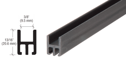 C.R. Laurence CRL CRS Cap Rail Vinyl for 3/8&quot; Glass used in Bottom Rail Only - 120 in | CR3PVB