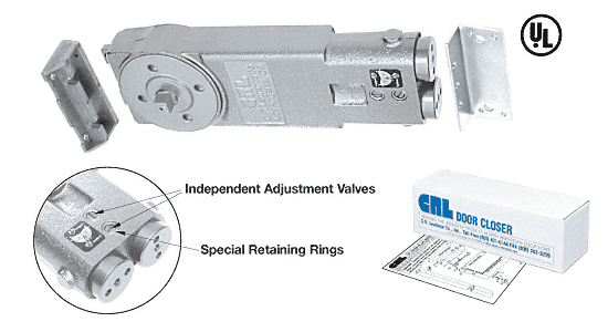 C.R. Laurence CRL Light Duty 105&amp;#186; Hold-Open Overhead Concealed Door Closer Body Only | CRL7070