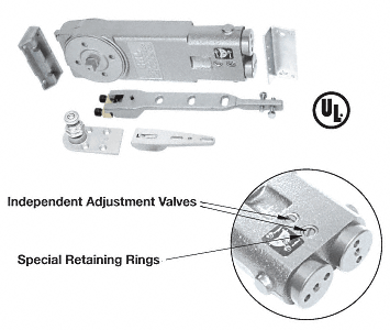 C.R. Laurence CRL Medium Duty 90&amp;#186; No Hold-Open Overhead Concealed Door Closer With &quot;A&quot; End-Load Hardware Package | CRL8162A