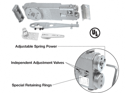 CRL 105 Degree No Hold Open Adjustable Spring Power Overhead Concealed Door Closer - &quot;S&quot; Package | CRL8772S | CRL8772S