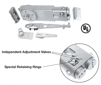 C.R. Laurence CRL 105 Degree No Hold Open Overhead Concealed Closer Package for Side-Load Installation - A.D.A. &quot;S&quot; Package | CRL8972S