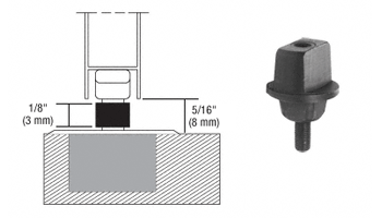 C.R. Laurence CRL Floor Mounted Closer 1/8&quot; Collar Height Tapered Type Spindle | CRL9040S3