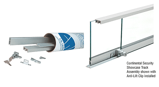 C.R. Laurence CRL Continental Style 72&quot; Pre-Cut Security Showcase Sliding Track Assembly  | CTA72A