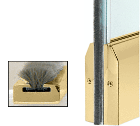 C.R. Laurence CRL Polished Brass Weatherstrip Kit With Clear Polycarbonate Channel for 4&quot; Tapered Rails | CTW12PB