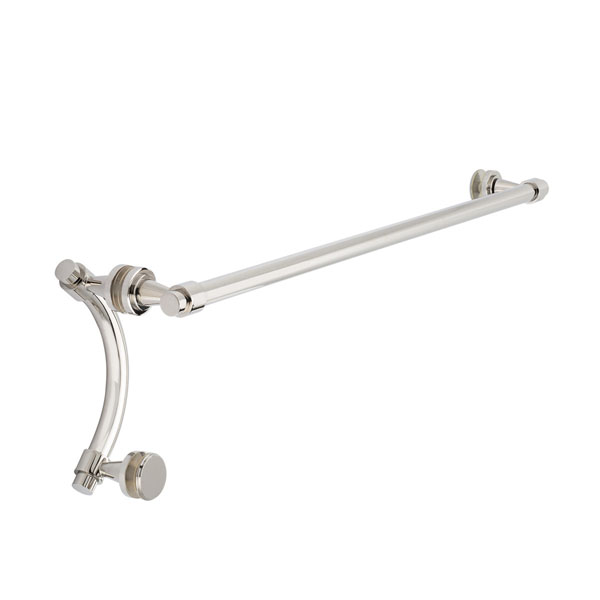 Concerto 24&quot; Cuttable Towel Bar and 6&quot; Offset Pull Shower Door Combination - Polished Nickel | N24TB6PPN