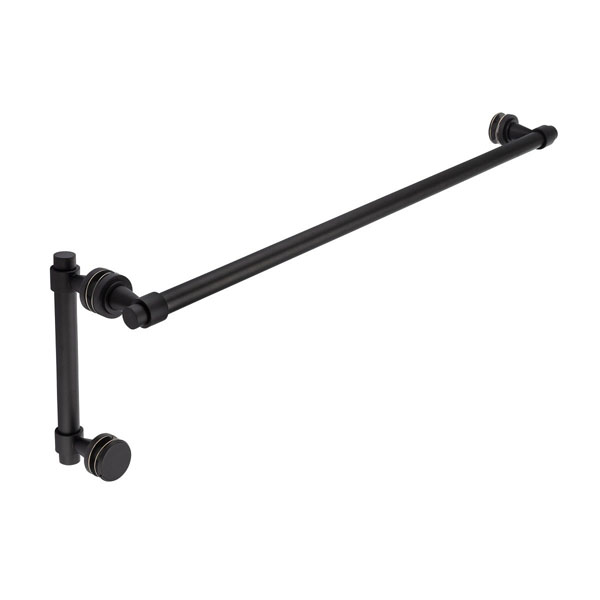 Concerto 24&quot; Cuttable Towel Bar and 8&quot; Straight Pull Shower Door Combination - Matte Black | N24TB8SPMB