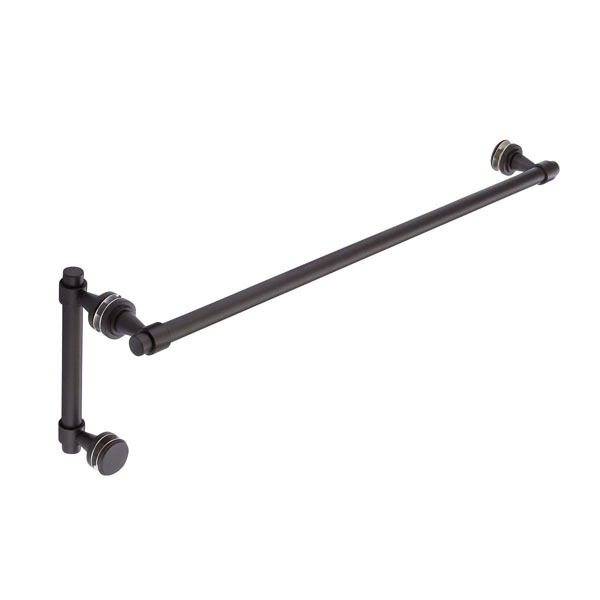 Concerto 24&quot; Cuttable Towel Bar and 6&quot; Straight Pull Shower Door Combination - Oil Rubbed Bronze (Medium) | N24TB6SPORBM