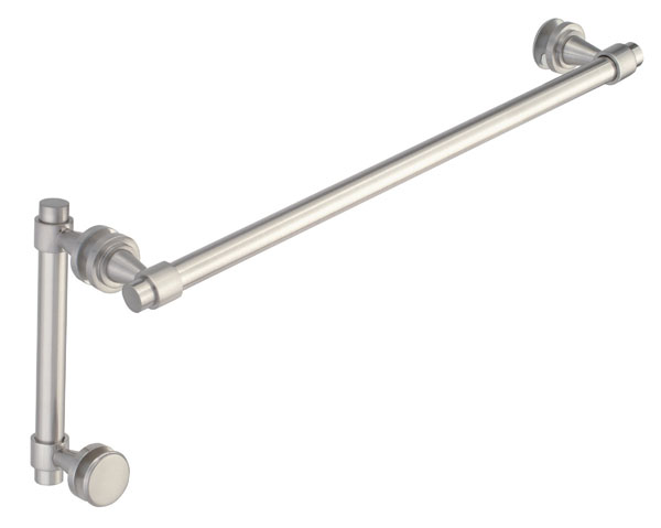 Concerto 24&quot; Cuttable Towel Bar and 6&quot; Straight Pull Shower Door Combination - Polished Chrome | N24TB6SPPC