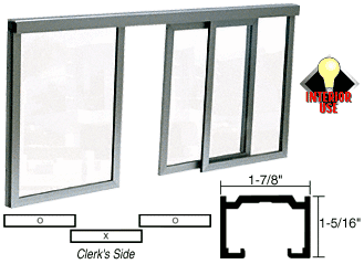 C.R. Laurence CRL Satin Anodized Horizontal Sliding Barbara Model Pass-Thru Assembly With D7 Overhead Track | D1029A