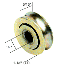 C.R. Laurence CRL 1-1/2&quot; Diameter Steel Ball Bearing Replacement Roller 5/16&quot; Wide - Package | D1503